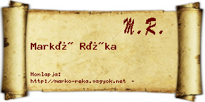 Markó Réka névjegykártya