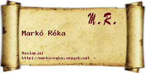 Markó Réka névjegykártya